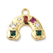 Подвески из латуни микропаве с фианитами и стеклом KK-Q772-12G