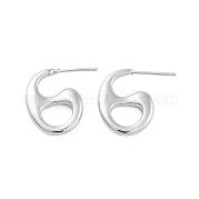 Серьги-гвоздики из латуни с полыми каплями EJEW-Q811-20P
