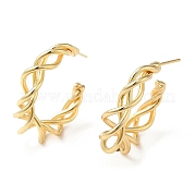 Brass Wire Twist Stud Earrings EJEW-C070-02G