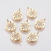 Brass Micro Pave Cubic Zirconia Charms KK-A144-028G