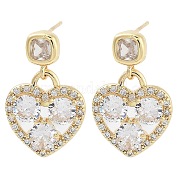 Серьги-гвоздики из латуни со стеклом EJEW-Q800-10KCG