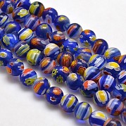 Круглые Millefiori стеклянные бусины нити LK-P001-30