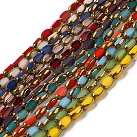 Fili di perle di vetro di colore opaco placcato&nbsp;EGLA-Q127-A01-02