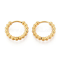 Pendientes de aro de acero inoxidable 304 para mujer, anillo, revestimiento de iones (ip), real 14k chapado en oro, 15x2.5mm