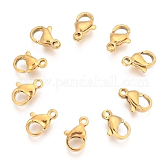 Chiusure a moschettone in acciaio inox 304, oro, 10x7x3mm, Foro: 1.2 mm