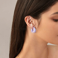 6 пара двухцветных акриловых сережек-гвоздиков в форме буквы С&nbsp;EJEW-GO0002-24