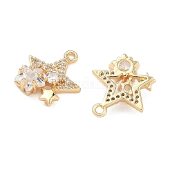 Латунные микропаве прозрачные подвески с фианитом&nbsp;KK-T080-26G