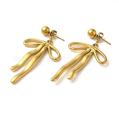 Серьги-гвоздики с бантом из нержавеющей стали 304&nbsp;EJEW-K290-02G