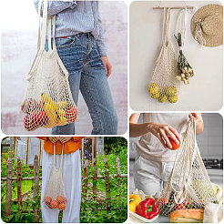 Borsa tote con manico in rete di cotone intrecciato&nbsp;ABAG-WH0044-71