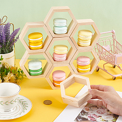 10 soporte organizador de postres y cupcakes de madera hexagonal.&nbsp;ODIS-GA0001-49