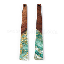 Большие подвески из прозрачной смолы и орехового дерева&nbsp;RESI-N039-68B