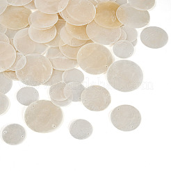 90 шт. 3 стиля натуральные подвески-соединители для дисков из ракушек Capiz&nbsp;BSHE-MB0001-01