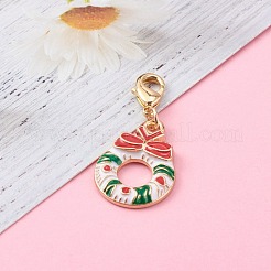 Рождественские тематические подвески из сплава с эмалью&nbsp;HJEW-JM00457-05