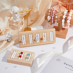 2 шт. 2 стиля прямоугольные подставки для колец из бамбука с 5 ячейками и деревянные подставки для колец с 3 ячейками&nbsp;RDIS-HY0001-02A