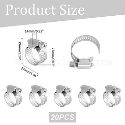 20 шт. 201 нержавеющая сталь с железными регулируемыми червячными хомутами для шланга&nbsp;STAS-UN0060-93A