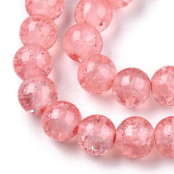 Perles de verre craquelé cuites au four&nbsp;DGLA-Q023-8mm-YS9-A