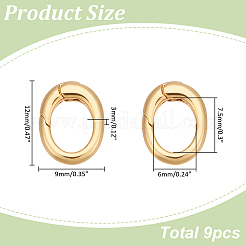 9 шт. латунные пружинные кольца-затворы&nbsp;KK-ME0003-17