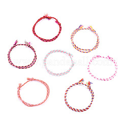7 pulsera trenzada de cordón de algodón bohemio de 7 colores&nbsp;BJEW-TA0001-29