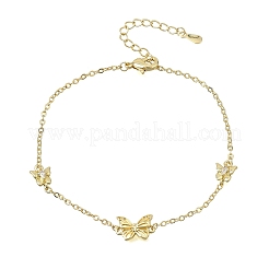 Brass butterfly Link Armbänder&nbsp;KK-CBAFF9E-01G