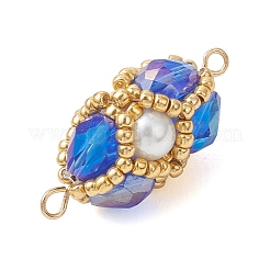 Овальные подвески-коннекторы из стеклянных бусин&nbsp;PALLOY-MZ01233-02