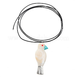 Женские ожерелья в стиле бохо с подвеской в виде птицы из смолы и черным вощеным шнуром&nbsp;FS-WG75DB7-02