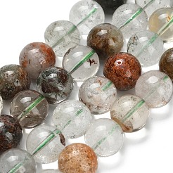 Натуральный зеленый lodolite кварц бисер пряди&nbsp;G-L642-B06-12mm