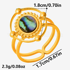 Открытые кольца-манжеты из нержавеющей стали 304 с натуральными ракушками для женщин.&nbsp;SL7571-4