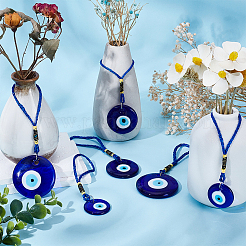 9 шт. 3 стиля ручной работы подвески-лэмпворк от сглаза украшение&nbsp;HJEW-WR00006