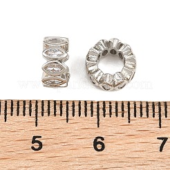 Messing Micro Pave klare Zirkonia europäische Perlen&nbsp;CU-CBA6A75-15P