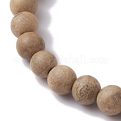 Bracelets extensibles en perles de bois rondes de 6 mm&nbsp;BJEW-JB10312-02