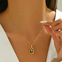 Ожерелья с подвеской в виде цветка из нержавеющей стали с эмалью для женщин на каждый день&nbsp;VT0532