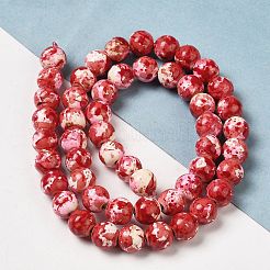 Синтетические камуфляжные бусины окрашенные в бирюзовый цвет&nbsp;G-E594-24L-A