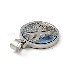 Pendentifs en acier inoxydable 304 avec coquillages paua&nbsp;STAS-G268-02X-P