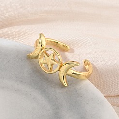 Offene Manschettenringe aus Messing für Damen&nbsp;RJEW-L343-10G