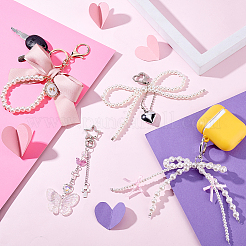 4 шт. 4 стиля подвеска-бабочка из сплава с бантом&nbsp;KEYC-GA0001-41