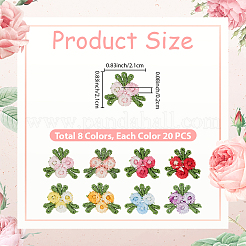 160 Stück 8 Farben Blumenmuster wasserlösliche computergesteuerte Stickapplikationen&nbsp;DIY-CY0003-16