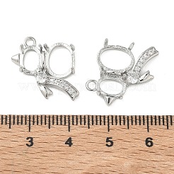 Montatura cabochon pendente con micro pavé di zirconi chiari in ottone&nbsp;KK-C259-07P