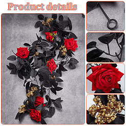 Seta artificiale di Halloween e rattan rosa di schiuma&nbsp;AJEW-WH0505-30A