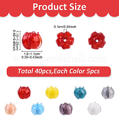 40шт 8 цвета бусины лэмпворк ручной работы&nbsp;LAMP-YW0001-86