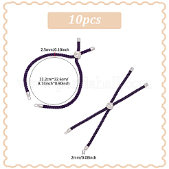 10шт серебряные браслеты из витого нейлонового шнура&nbsp;DIY-UN0007-14