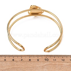 Armreifen aus Edelstahl 304 und ovalen Acrylperlen mit Imitations-Edelsteinen für Damen&nbsp;BJEW-T027-01C