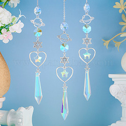 3 шт. подвесные украшения в виде звезды-планеты из сплава&nbsp;HJEW-TA00368