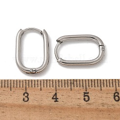 Anlaufgeschützte ovale Creolen aus Edelstahl 304&nbsp;X-EJEW-M218-02A-P