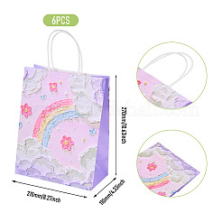 6 sac cadeau en papier imprimé de fleurs&nbsp;ABAG-TADJ0001-08B