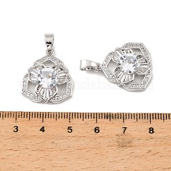 Pendentifs en laiton et zircone cubique transparent&nbsp;KK-G558-07P