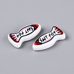 Печатные непрозрачные бусины из смолы&nbsp;RESI-N043-22D