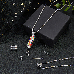 Подвеска в виде прозрачной стеклянной бутылки желаний&nbsp;NJEW-HS0001-01P