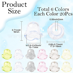 120шт 6 цвета прозрачные акриловые колпачки для бусин&nbsp;TACR-SC0001-51