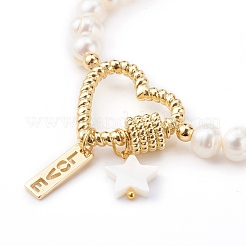Bracelets à maillons coeur en laiton pour la saint valentin&nbsp;BJEW-JB05954