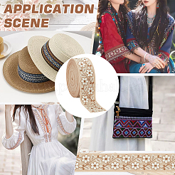 10 ярд полиэфирные ленты с вышивкой в этническом стиле&nbsp;OCOR-FG0002-24D